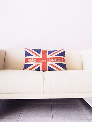Leather two-seater sofa used with minor wear