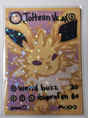 Custom Derpymon Jolteon card new, foil with stars