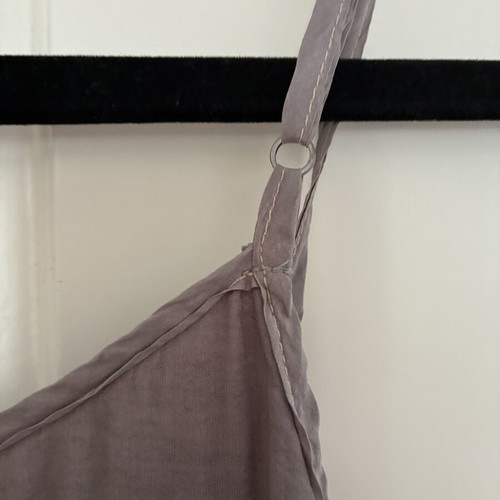 Clu 100% Silk Gray Asymmetric Panel Slip Dress S, Like New