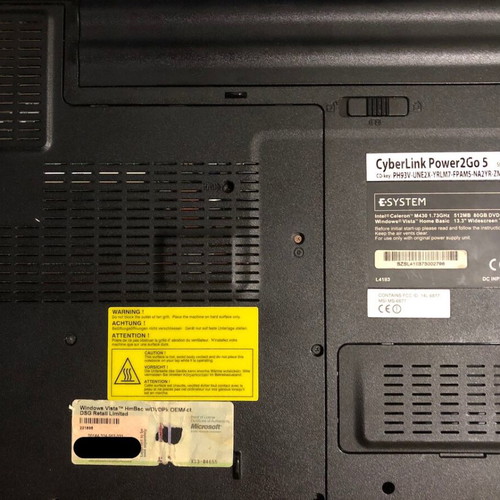 E-System 3313GK Laptop used for parts, 13.3'' screen