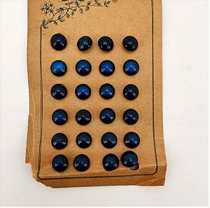 Κουμπιά κοκάλινα γυαλιστερά μπλε εποχής 1960