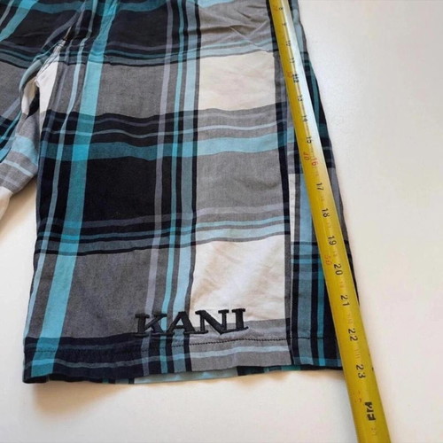 Karl Kani Plaid Shorts Size 28, vintage Y2K hip hop skate