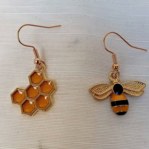 Melissoula earrings new, gold-plated stainless steel with enamel