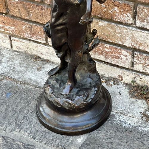 Bronze statue of woman in motion used, classic style, 52 cm