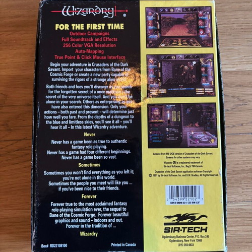 Wizardry Crusaders of the Dark Savant PC Big Box used