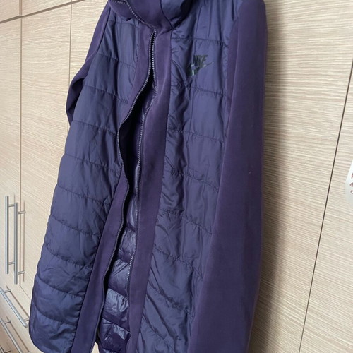 Nike puffer coat like new, purple tech fleece