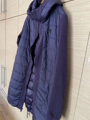 Nike puffer coat like new, purple tech fleece
