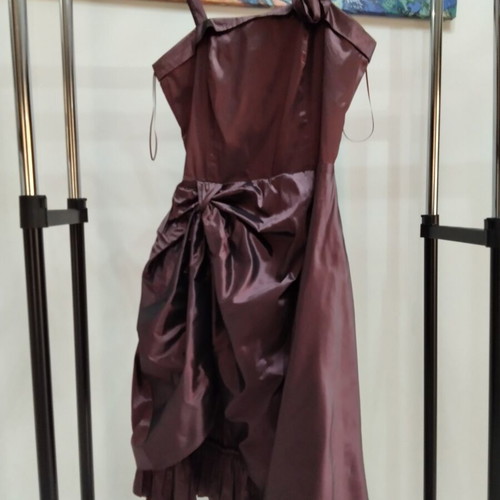 Lucifair evening dress and bolero set chocolate brown and burgundy, excellent condition