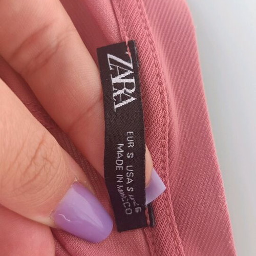 Zara blouse used, size S, white and pink