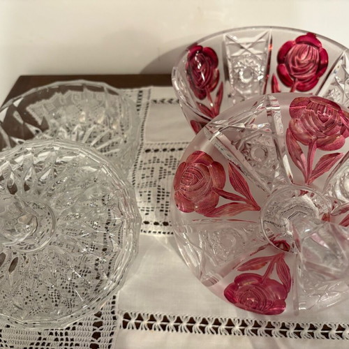 Crystal candy dishes like new, set of 2 pieces