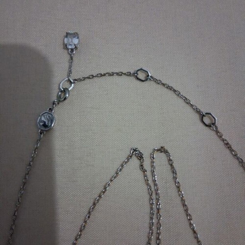Swarovski necklace, grey silver