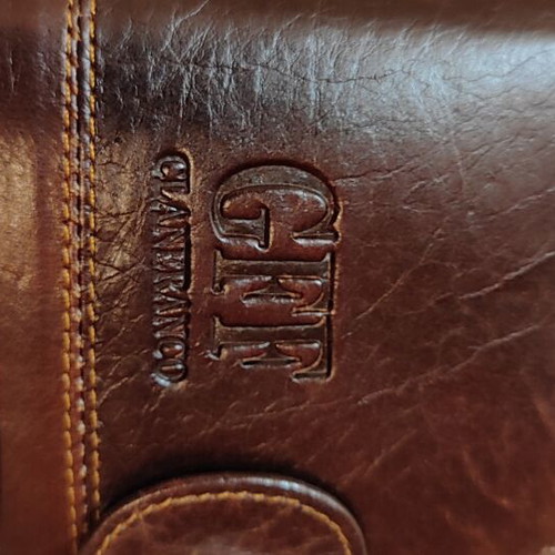 Vintage leather wallet bag GFF Gianfranco Ferre new, brown