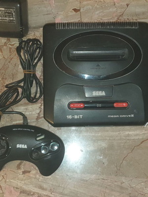 Sega Mega Drive 2 used with power supply, controller and AV cable