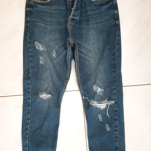 Men's high-waisted 90s jeans like new, blue