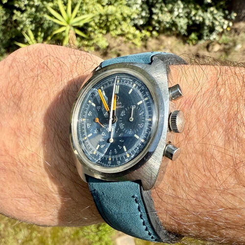 Omega Seamaster Vintage Chronograph used, Cal 861, blue