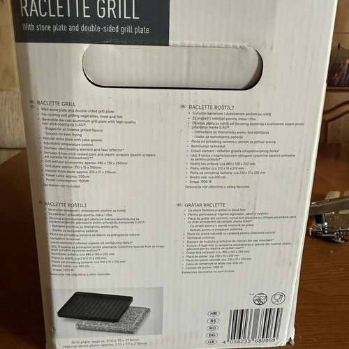 SilverCrest Raclette Grill for 8 people with stone and grill plate 1300W