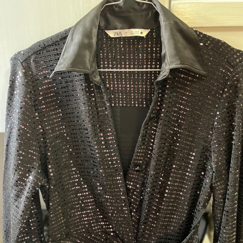 Semizie black dress with rhinestones Zara Small new
