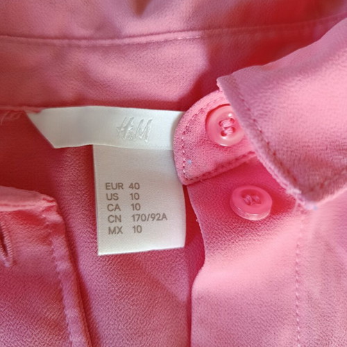 H&M sleeveless shirt like new, pink coral, size L