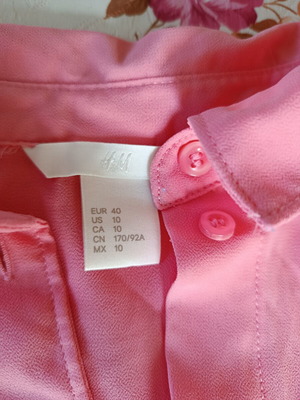 H&M sleeveless shirt like new, pink coral, size L