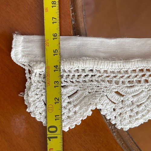 Handmade crochet lace used for towels and pillowcases