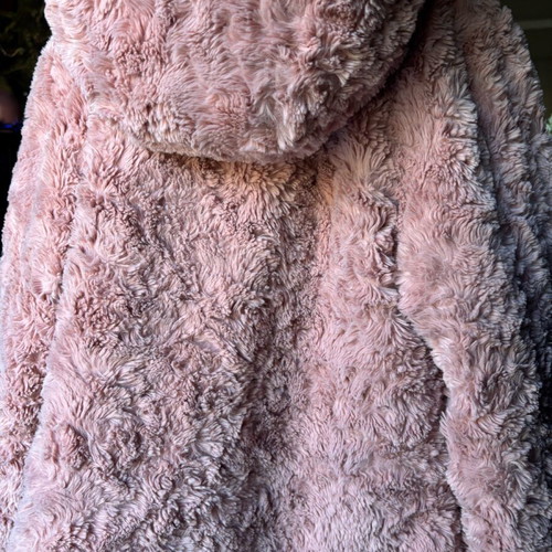 Children's jacket used with fur pink, for ages 7 to 13