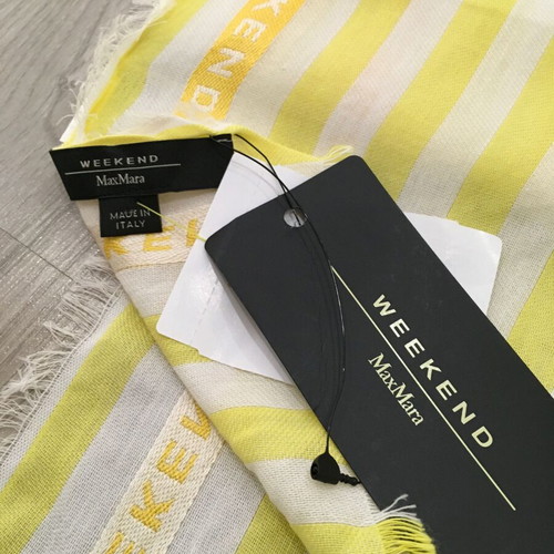 Weekend Max Mara Cotton/Linen Scarf New, White and Yellow