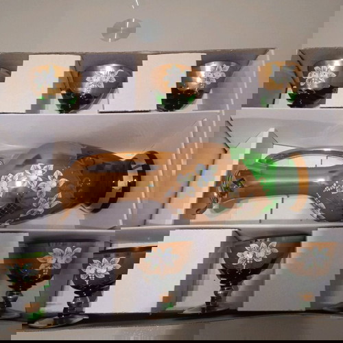 Σετ χειροποίητου κρυστάλλου Egermann καινούργιο, κανάτα και 6 ποτήρια