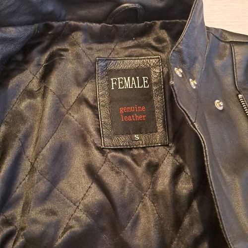 Women's leather biker jacket size S like new, black