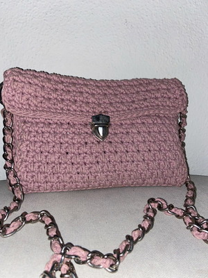 Knitted crossbody bag light lilac new