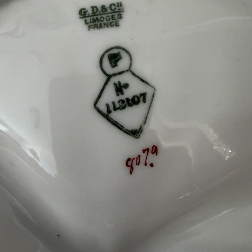 Πιατέλα Limoges Art Nouveau 1900-1920 σαν καινούργια, χειροποίητη ζωγραφική