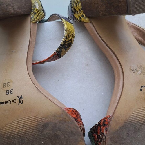 Sandals high used colorful with thick heel size 38