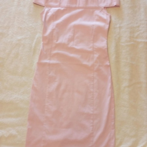 Zara Pink Midi Off-the-Shoulder Dress like new