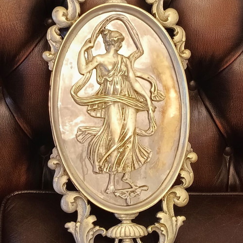 Brass Door Crest with Goddess Aphrodite, like new, 1910s