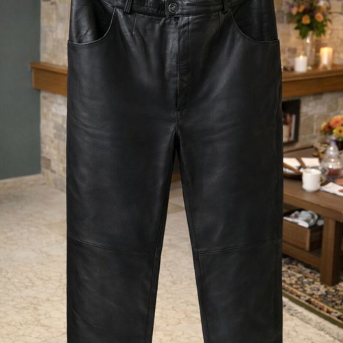 Men's leather pants size 54 like new, black