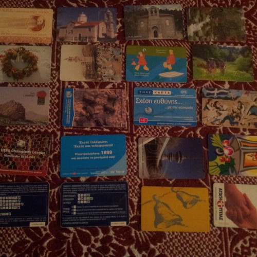 Phone cards used, pack of 20 pieces