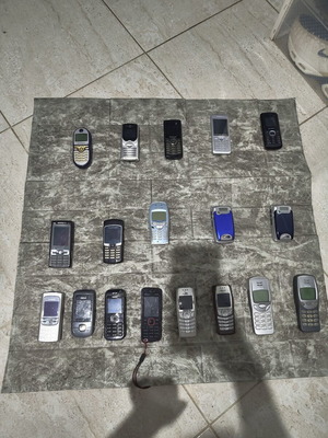 Old collectible mobile phones used, unknown functionality