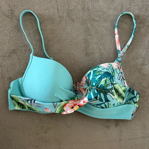 Swimwear bra new, size L, white and green