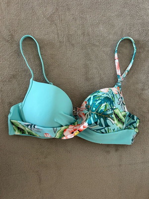 Swimwear bra new, size L, white and green