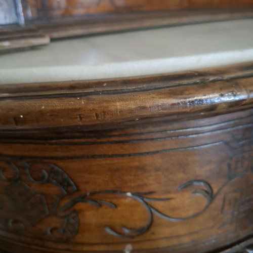 Antique walnut dressing table mirrors used, 2 pieces, circa 1870 handmade