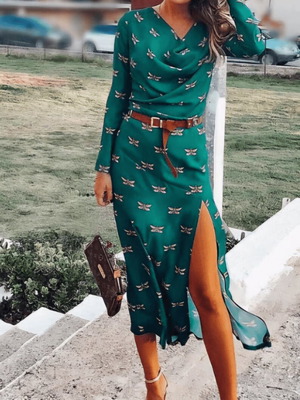 Maxi dress Stefania Vaidani green like new, size S
