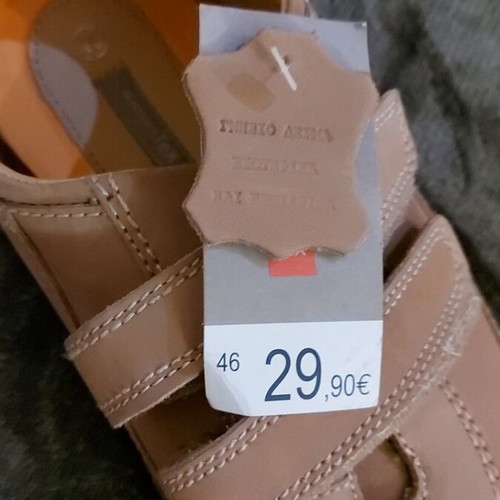 Men's scarpinia shoes new, genuine leather, size 46, almond light