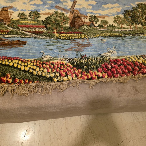 Vintage wall decorative rug velour 1.62m width 62cm height