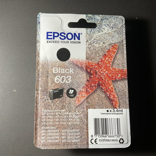 Epsom 603 Black Ink Cartridge New Sealed