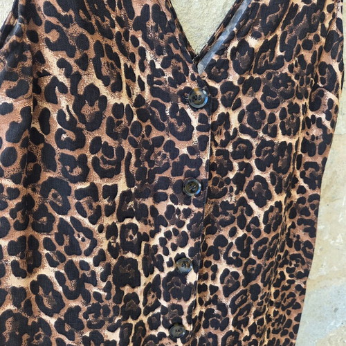 Topshop Leopard Print Button Front Playsuit New