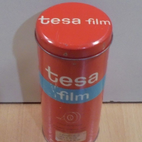 Tesa Film old promotional tin tape box used