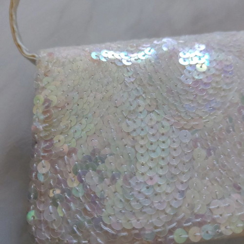 White sequin handbag new