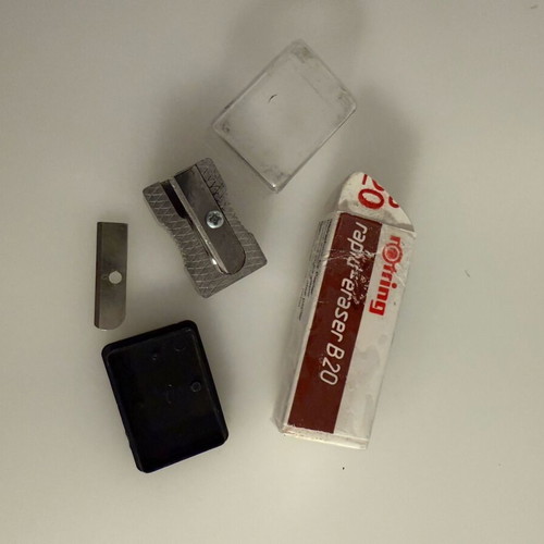 Eraser and sharpener used, set of two pieces