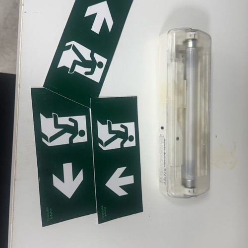 Emergency exit safety light like new with stickers