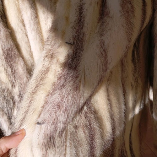Vintage natural fur like new, gray and beige