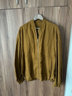 Zara jacket women's oversized 100% linen new, XS, olive brown